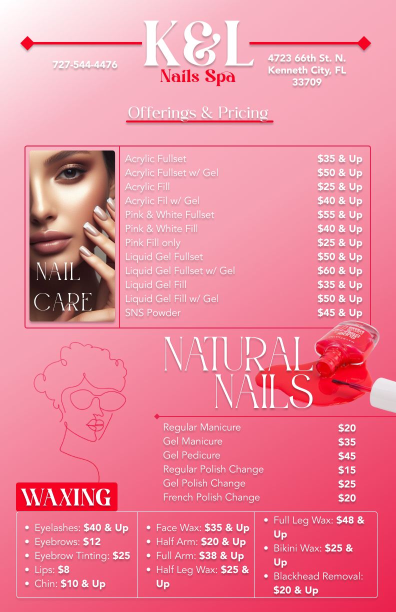 Nail Spa Menu Redesign